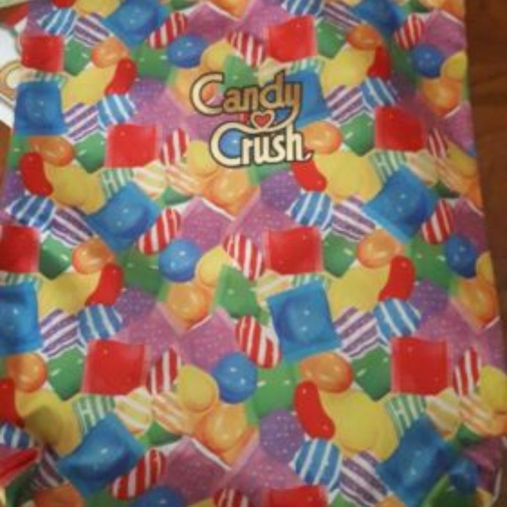 NEW Candy Crush Saga bag purse purple stripes